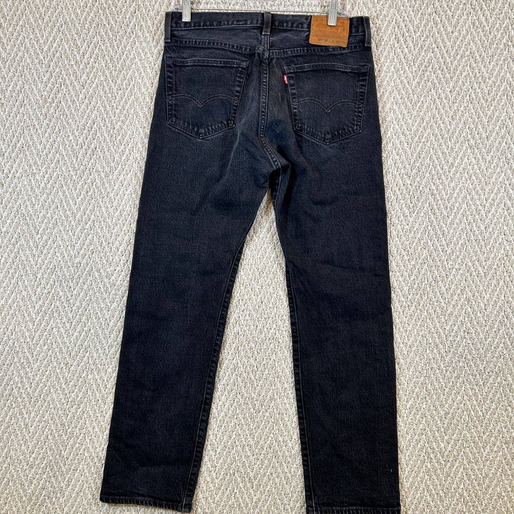 Levis 501 Jeans Mens 32x30 Black 93 Premium Big E Straight Leg Faded 90s Vtg